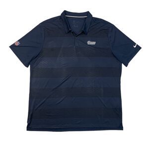 Nike LA Rams Polo Shirt Mens XXL 2XL Navy Blue Dri Fit NFL OnField Performance *